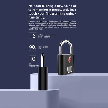 Prstnih Ključavnico USB Polnilne brez ključa Anti-theft Prstnih Ključavnico, Hitro Identifikacijo za Omarico Predal Telovadnici Urad