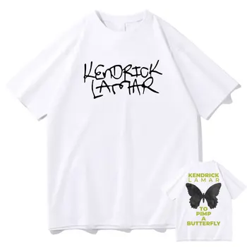 Rapper Kendrick Lamar Zvodnik Metulj Alnum Dvojno Stranicami Logotip Tiskanja Tshirt Moški Ženske Hip Hop Tee Moški Vintage Slog T-shirt 1