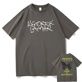 Rapper Kendrick Lamar Zvodnik Metulj Alnum Dvojno Stranicami Logotip Tiskanja Tshirt Moški Ženske Hip Hop Tee Moški Vintage Slog T-shirt 2