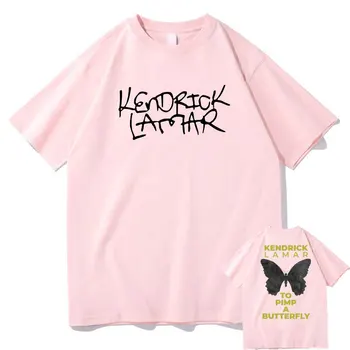 Rapper Kendrick Lamar Zvodnik Metulj Alnum Dvojno Stranicami Logotip Tiskanja Tshirt Moški Ženske Hip Hop Tee Moški Vintage Slog T-shirt 4