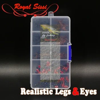 Royal Sissi novo razviti realno letenje vezava insektov eyebeads &gume noge set fly ribolov pene insektov, muh, vezava gradiva 0