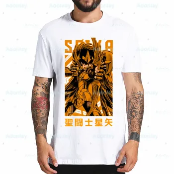 Saint Seiya T-Shirt Moške Spolne Anime Risanke Design Moških Knights of The Zodiac Seya Anime Vrh Tee Shirt Poletje Kratek Rokav Slog 2