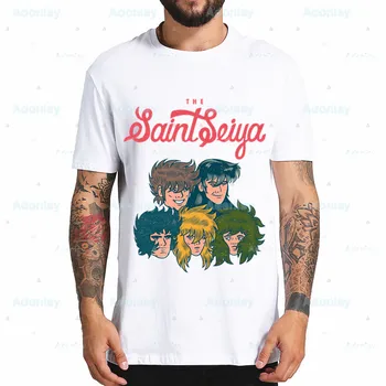 Saint Seiya T-Shirt Moške Spolne Anime Risanke Design Moških Knights of The Zodiac Seya Anime Vrh Tee Shirt Poletje Kratek Rokav Slog 4