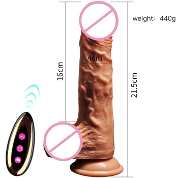Samodejno Teleskopsko Zavrtite Kroglice Dildo, Vibrator Realističen Penis Sex Igrača Za Ženske Brezžično Daljinsko Ogrevanje Dildo, Vibrator 2