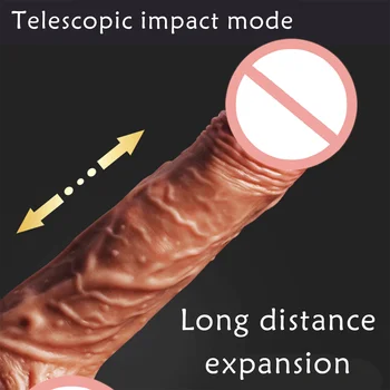 Samodejno Teleskopsko Zavrtite Kroglice Dildo, Vibrator Realističen Penis Sex Igrača Za Ženske Brezžično Daljinsko Ogrevanje Dildo, Vibrator 4