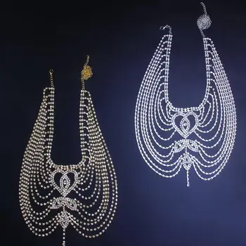 Stonefans Luksuzni Nosorogovo Čelo Nakit Indijski naglavni del za Ženske Poročne kristalno pribor za lase srce glavo verige klobuk 5