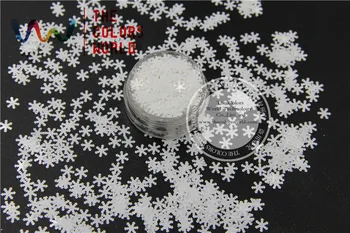 TCM1200 Topila Odporne Bele barve, Bleščice, Snežinka obliko 6 mm bleščice za Nail Art in DIY dobave 0