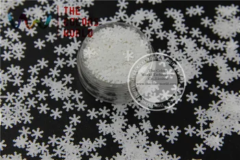 TCM1200 Topila Odporne Bele barve, Bleščice, Snežinka obliko 6 mm bleščice za Nail Art in DIY dobave 1