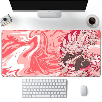 Umetnost Mouse Pad Kawaii Prilagodi Anime Desk Mat Velike MousePad Rdeče Igralne Dodatki Tipkovnice Tipke za Računalniško Miško Preprogo PC XXL 0