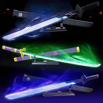 Ustvarjalne Svetlobne Samuraji Meč Orožje Model gradniki MOC Tehnične Fluorescence Učinek Nož Opeke Igrače Za Otroke Boy