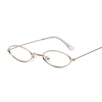 Vintage Krog Očal Okvir Ženske Kovinski Majhne Ovalne Oblike Očal Jasno Optična Očala Pregleden Objektiv Spektakel Gafas