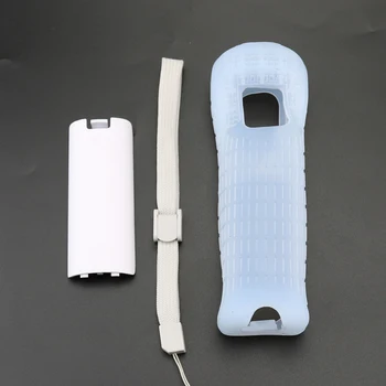 YuXi Silikonski Pokrov Primeru Kožo Rokav Lupini Zaščitni Pokrov + Baterija Zadnja Vrata Lupini Roko Trak Kit Za Wii Remote Controller 1