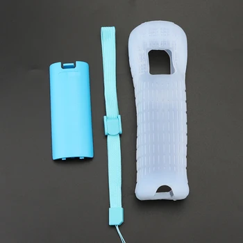 YuXi Silikonski Pokrov Primeru Kožo Rokav Lupini Zaščitni Pokrov + Baterija Zadnja Vrata Lupini Roko Trak Kit Za Wii Remote Controller 4