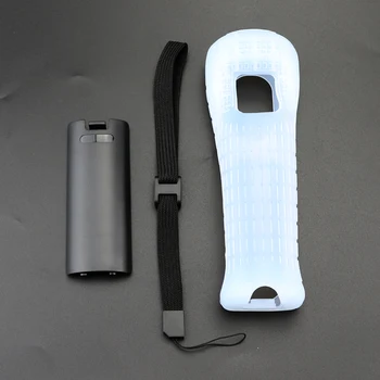 YuXi Silikonski Pokrov Primeru Kožo Rokav Lupini Zaščitni Pokrov + Baterija Zadnja Vrata Lupini Roko Trak Kit Za Wii Remote Controller 5
