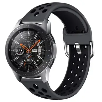 Šport silikonski trak Združljiv s Samsung watch 46mm /Aktivna 2/Huawei watch GT2/Amazfit bip za 22 mm 20 mm Dihanje trak 0