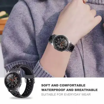 Šport silikonski trak Združljiv s Samsung watch 46mm /Aktivna 2/Huawei watch GT2/Amazfit bip za 22 mm 20 mm Dihanje trak 2